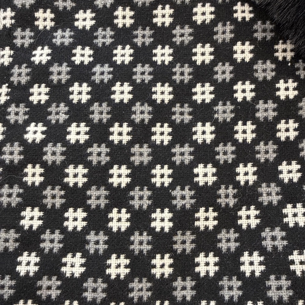 NWT Adrienne Vittadini Black White Faux Fur Trim Kimono‎ Poncho One Size ($112) - Picture 9 of 14